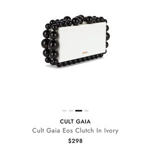 Cult Gaia Eos Clutch in white & black
